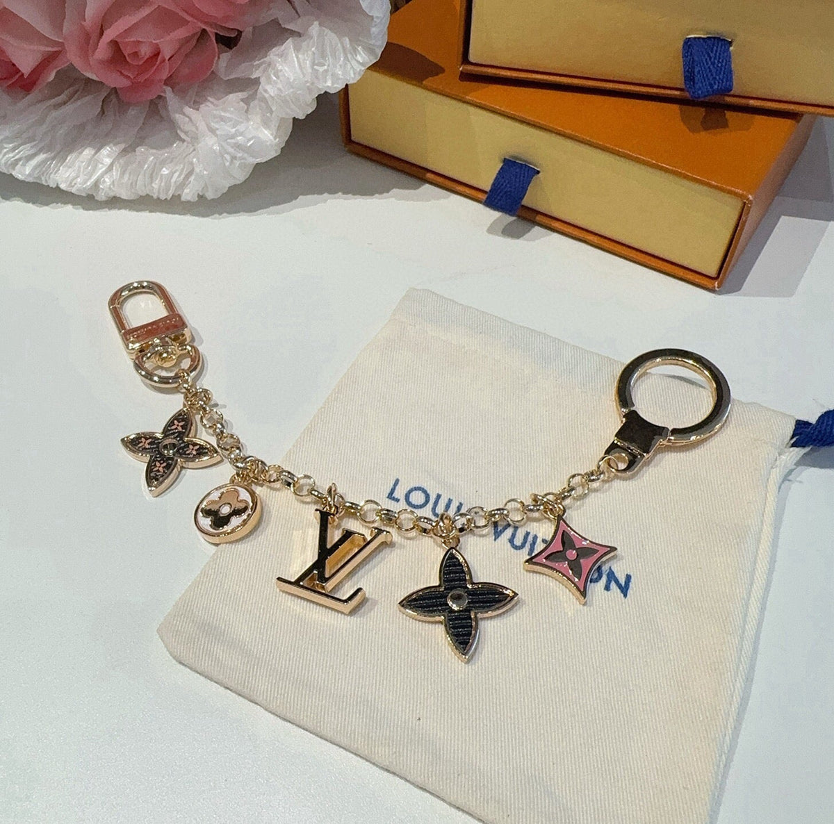 LOUIS VUITTON Canvas Bag Charm Keychain