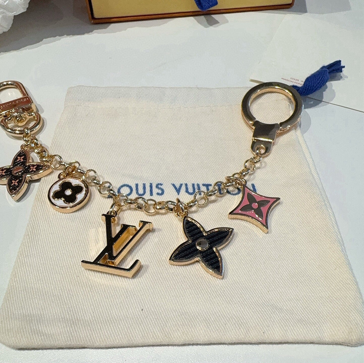 LOUIS VUITTON Canvas Bag Charm Keychain