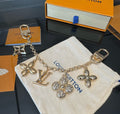 LOUIS VUITTON Canvas Flower Bag Charm Keychain