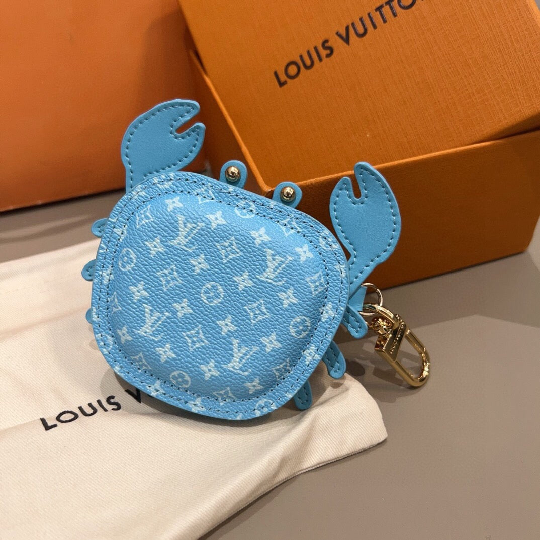 LOUIS VUITTON Canvas Logo Bag Charm Keychain