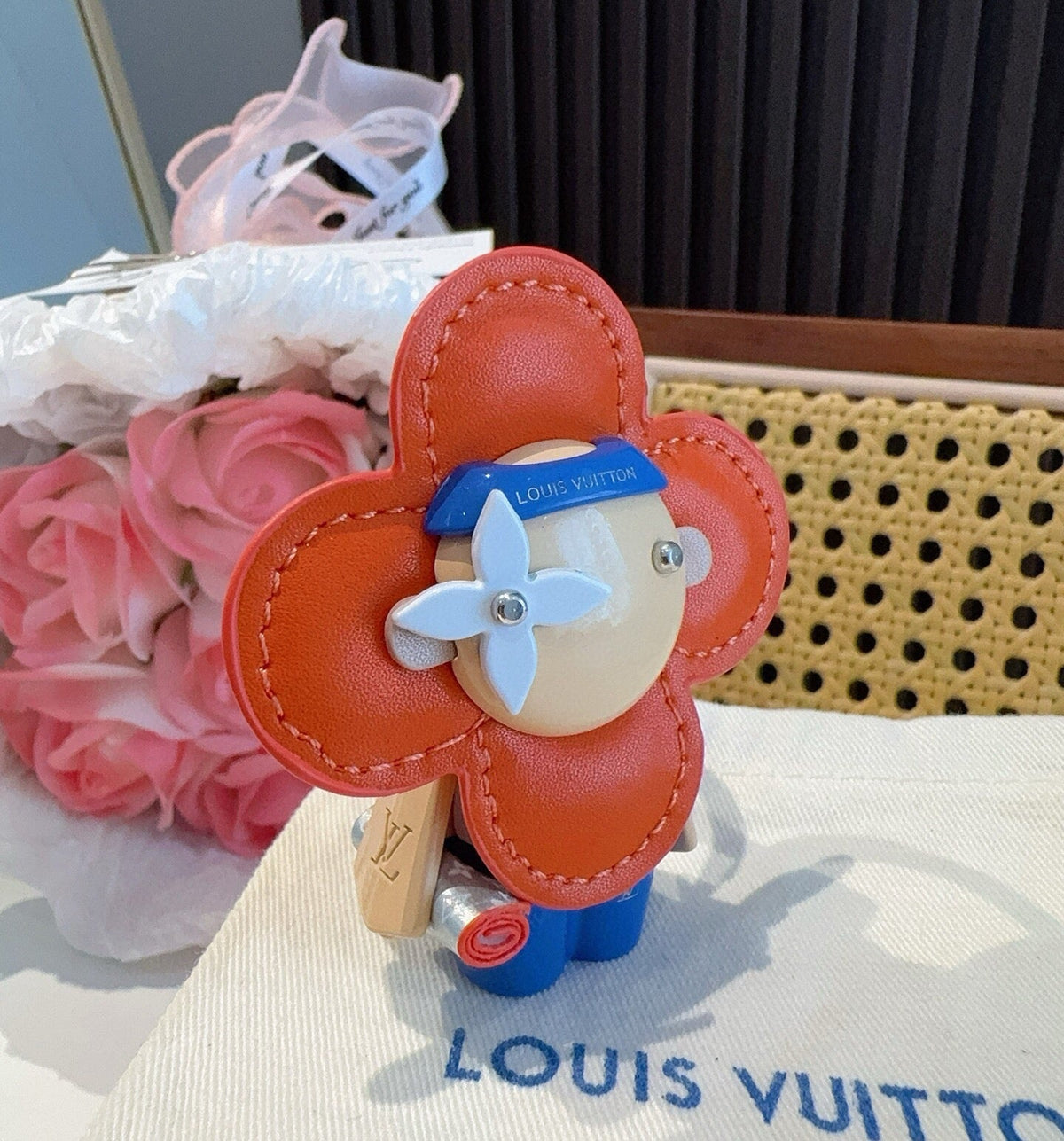 LOUIS VUITTON Metal Logo Bag Charm Keychain