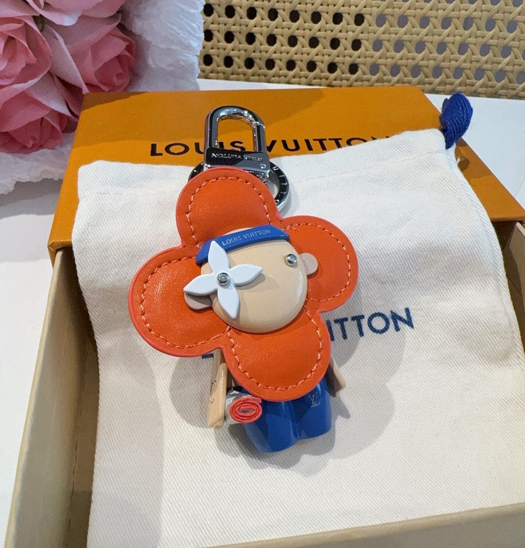 LOUIS VUITTON Metal Logo Bag Charm Keychain