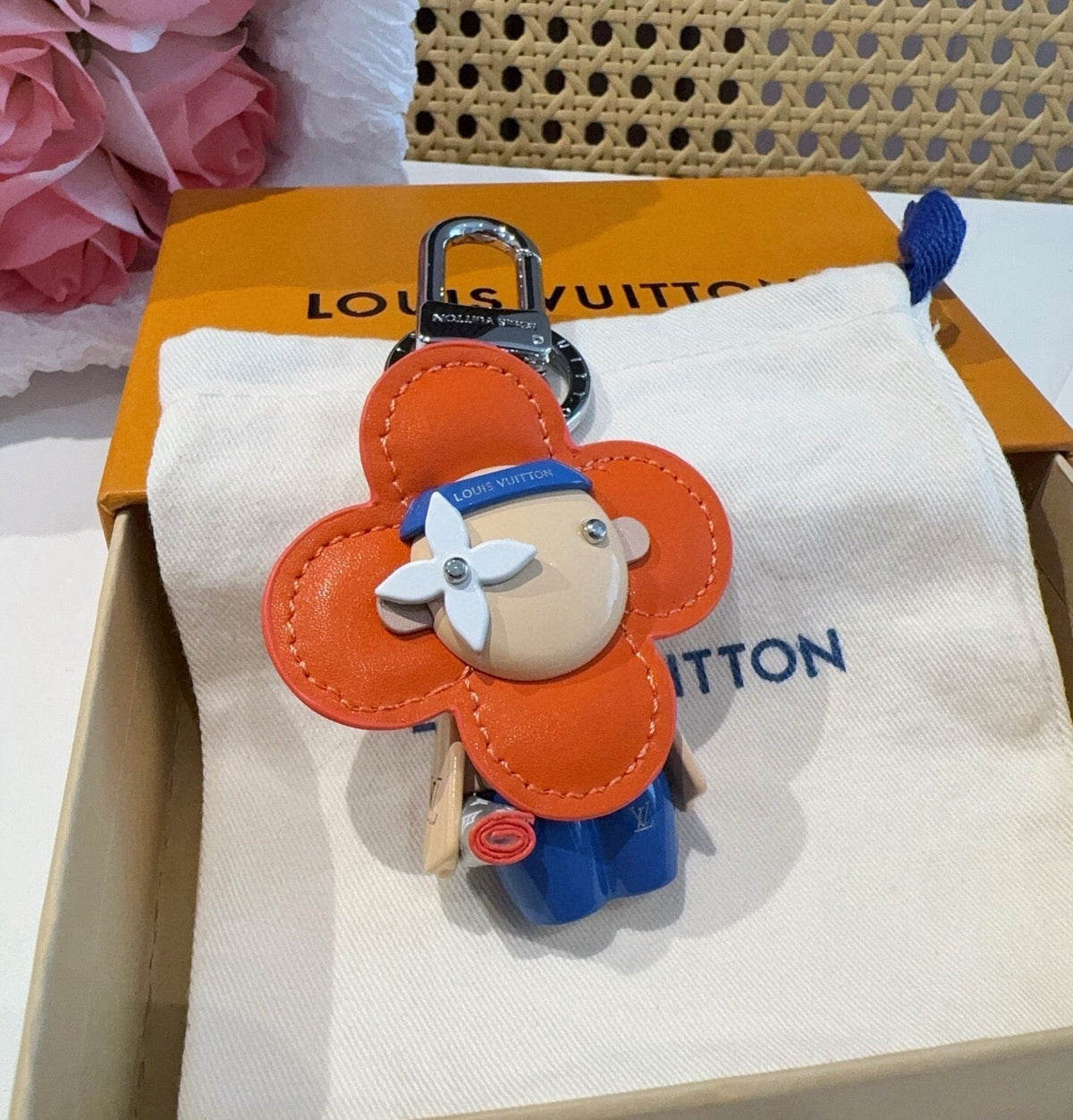 LOUIS VUITTON Metal Logo Bag Charm Keychain