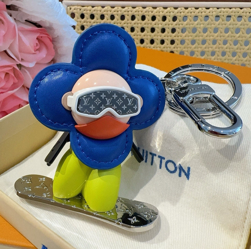 LOUIS VUITTON Metal Logo Bag Charm Keychain