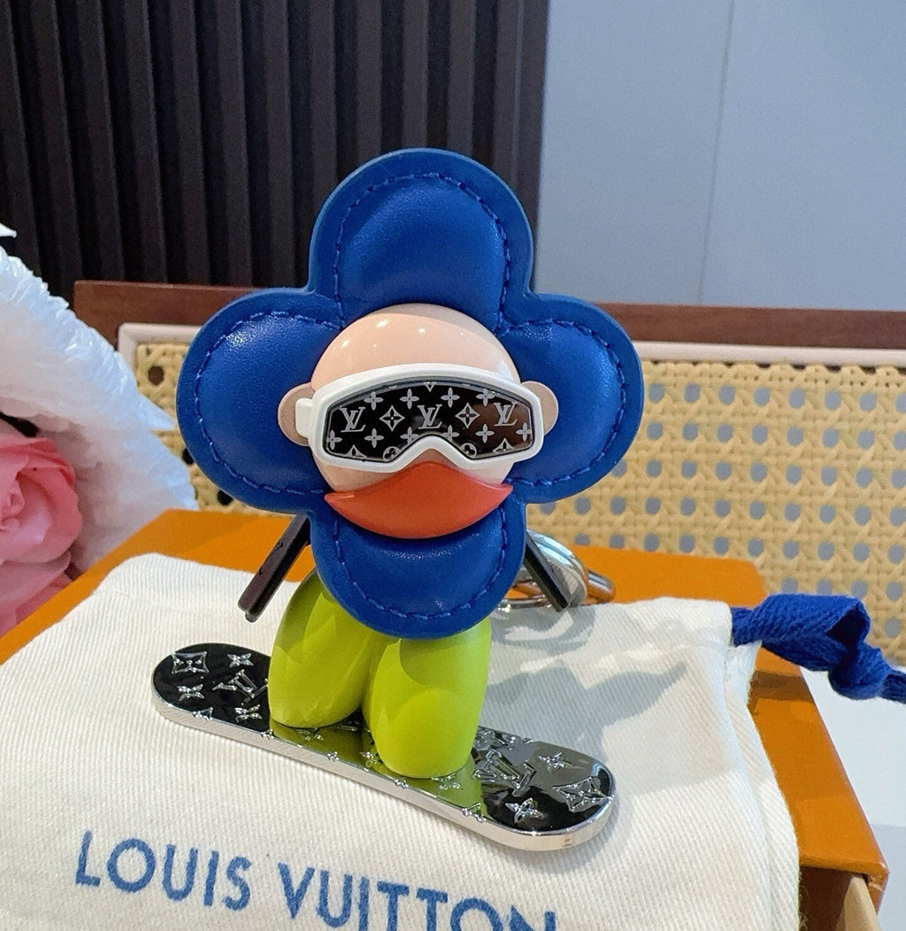 LOUIS VUITTON Metal Logo Bag Charm Keychain