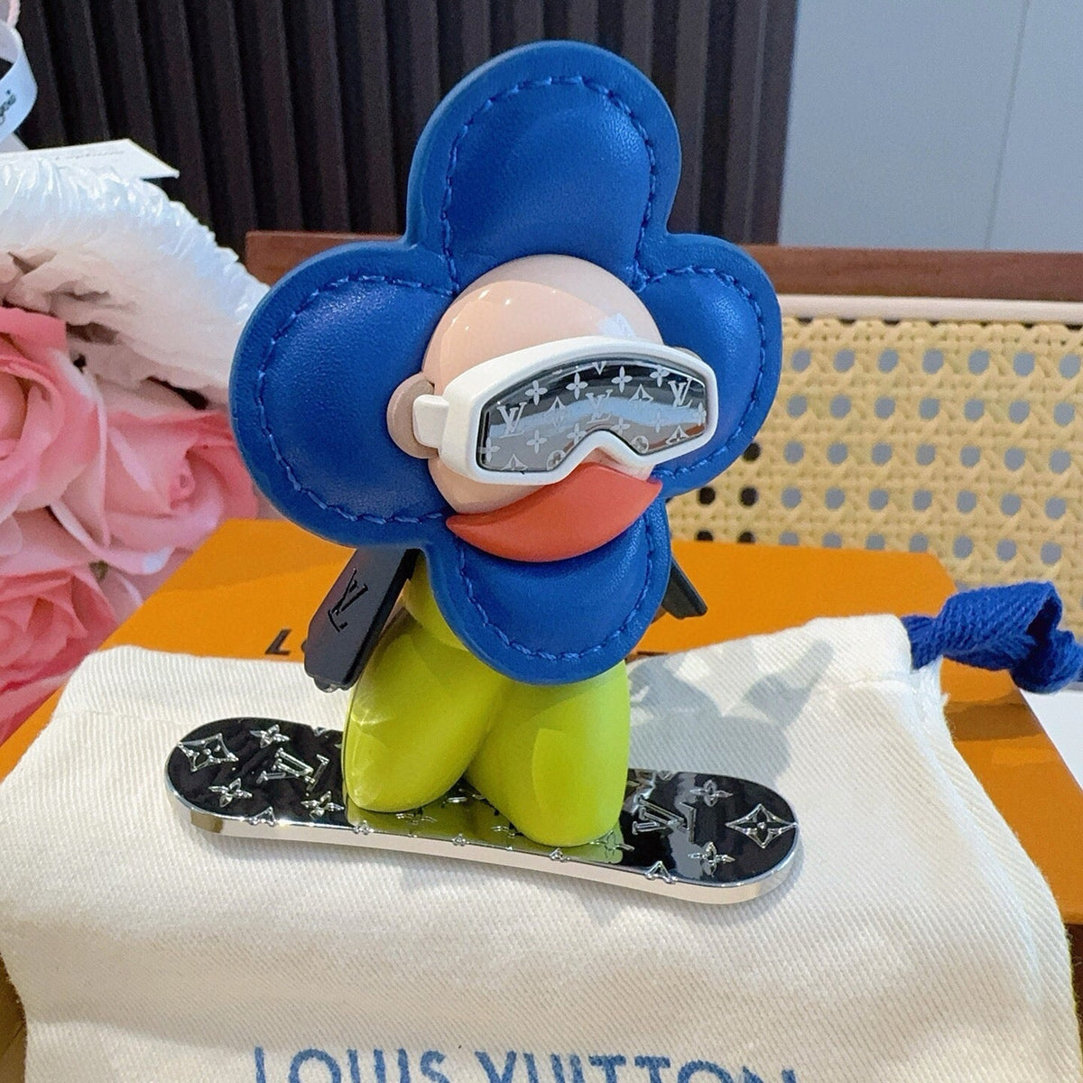 LOUIS VUITTON Metal Logo Bag Charm Keychain