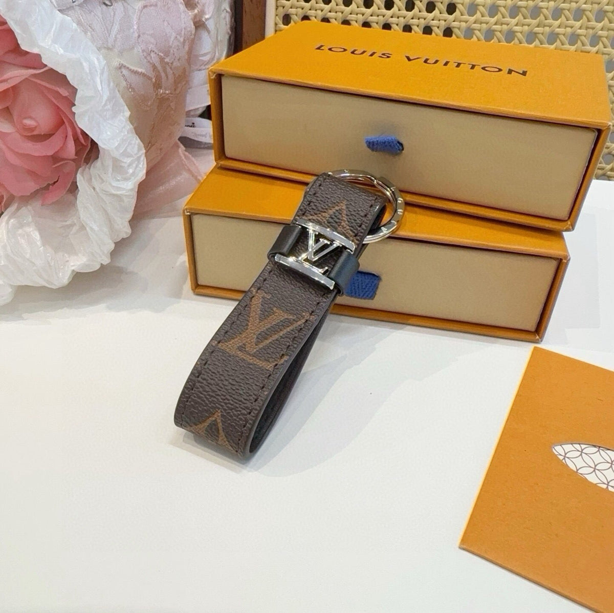 LOUIS VUITTON Logo Bag Charm Keychain