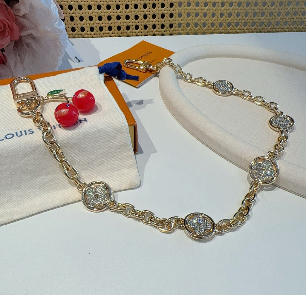 LOUIS VUITTON Canvas Cherry Blossom Bag Charm Keychain