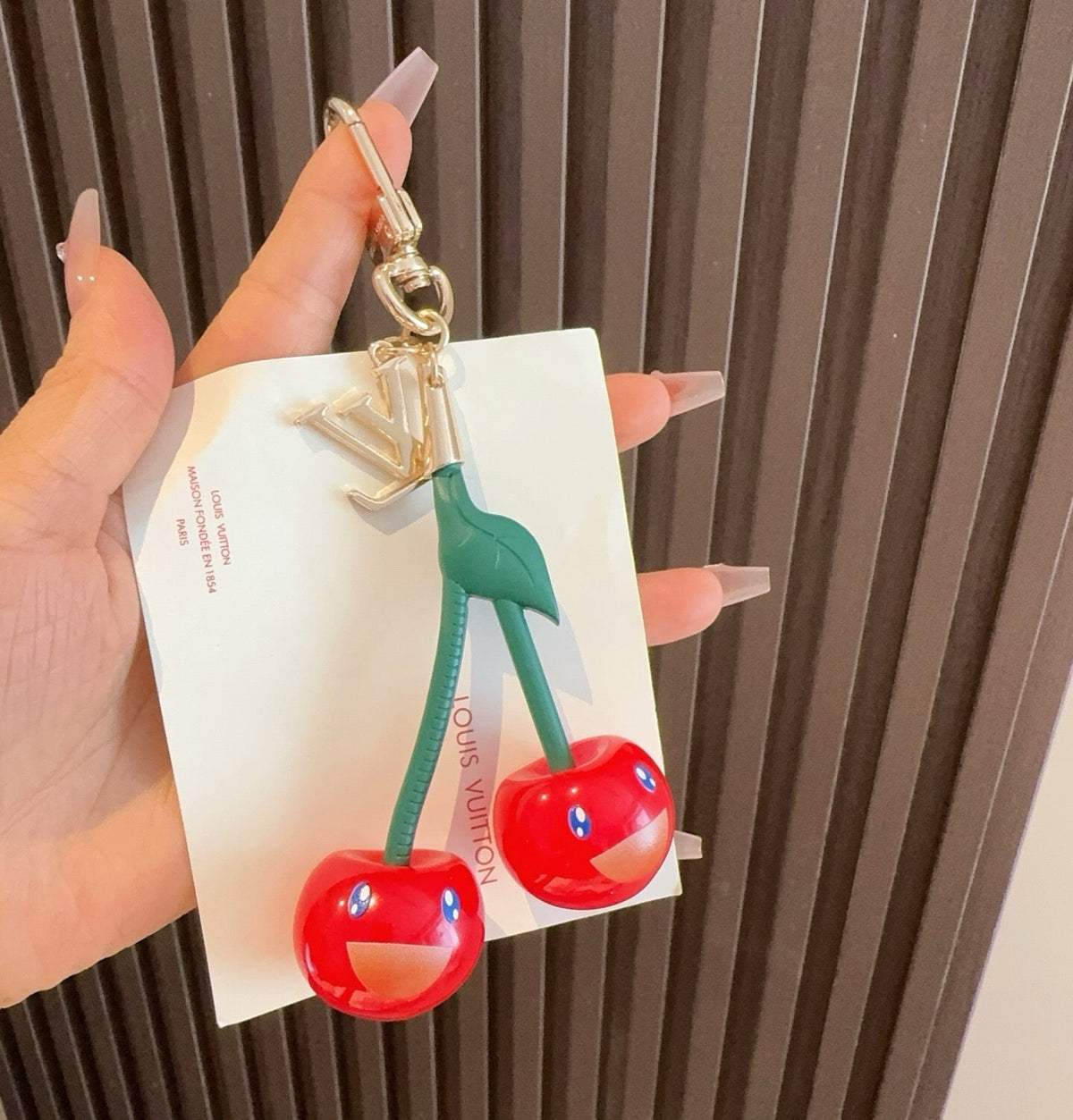 LOUIS VUITTON M02476 Metal Logo Bag Charm Keychain