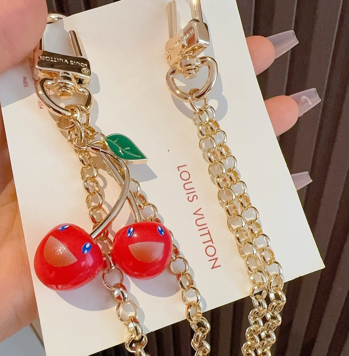 LOUIS VUITTON Logo Bag Charm Keychain