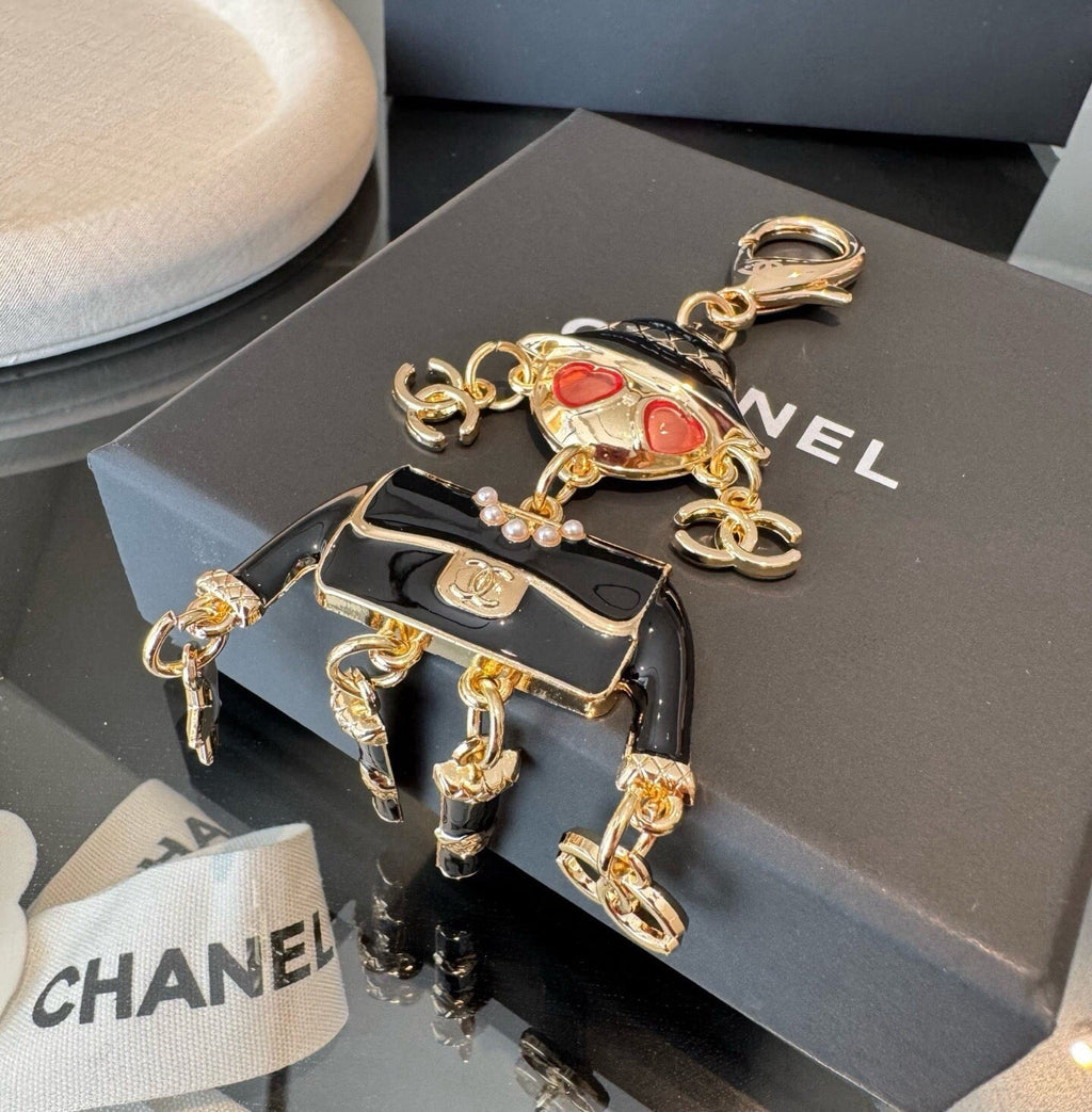 CHANEL Metal Bag Charm Keychain