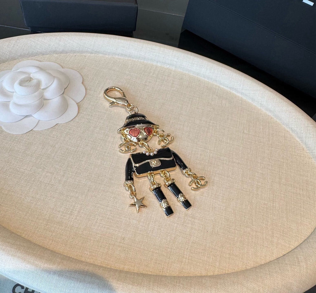 CHANEL Metal Bag Charm Keychain