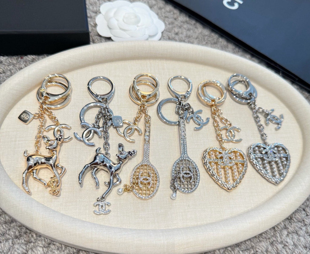 CHANEL Heart Bag Charm Keychain