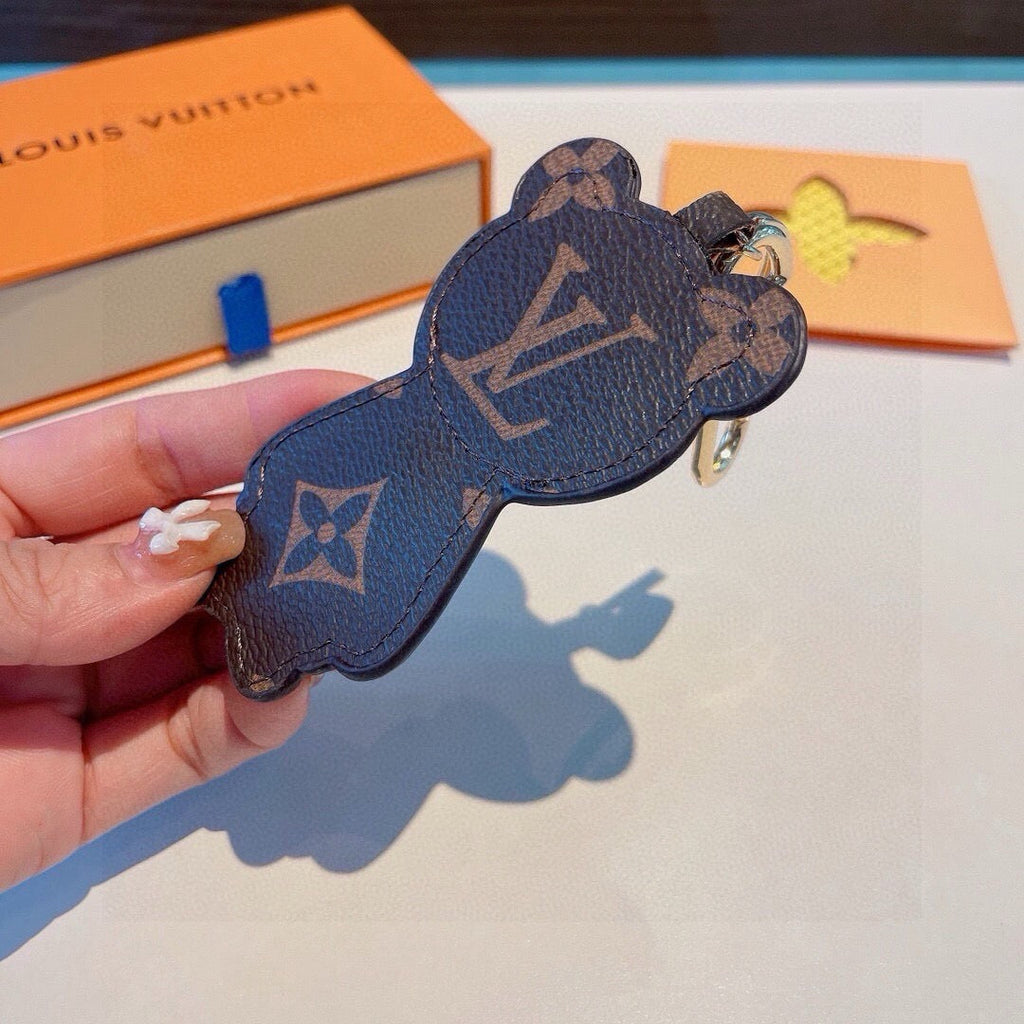 LOUIS VUITTON Metal Logo Bag Charm Keychain