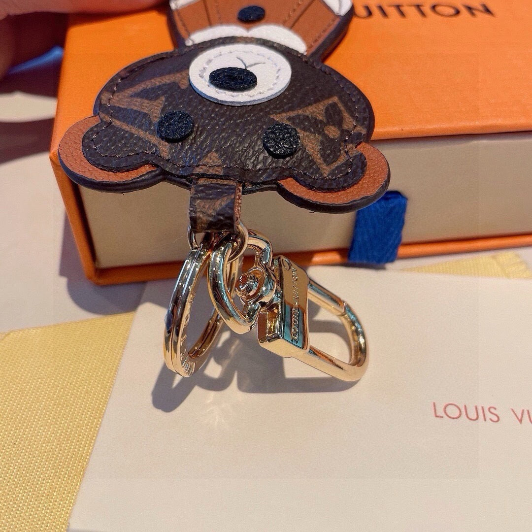 LOUIS VUITTON Metal Logo Bag Charm Keychain