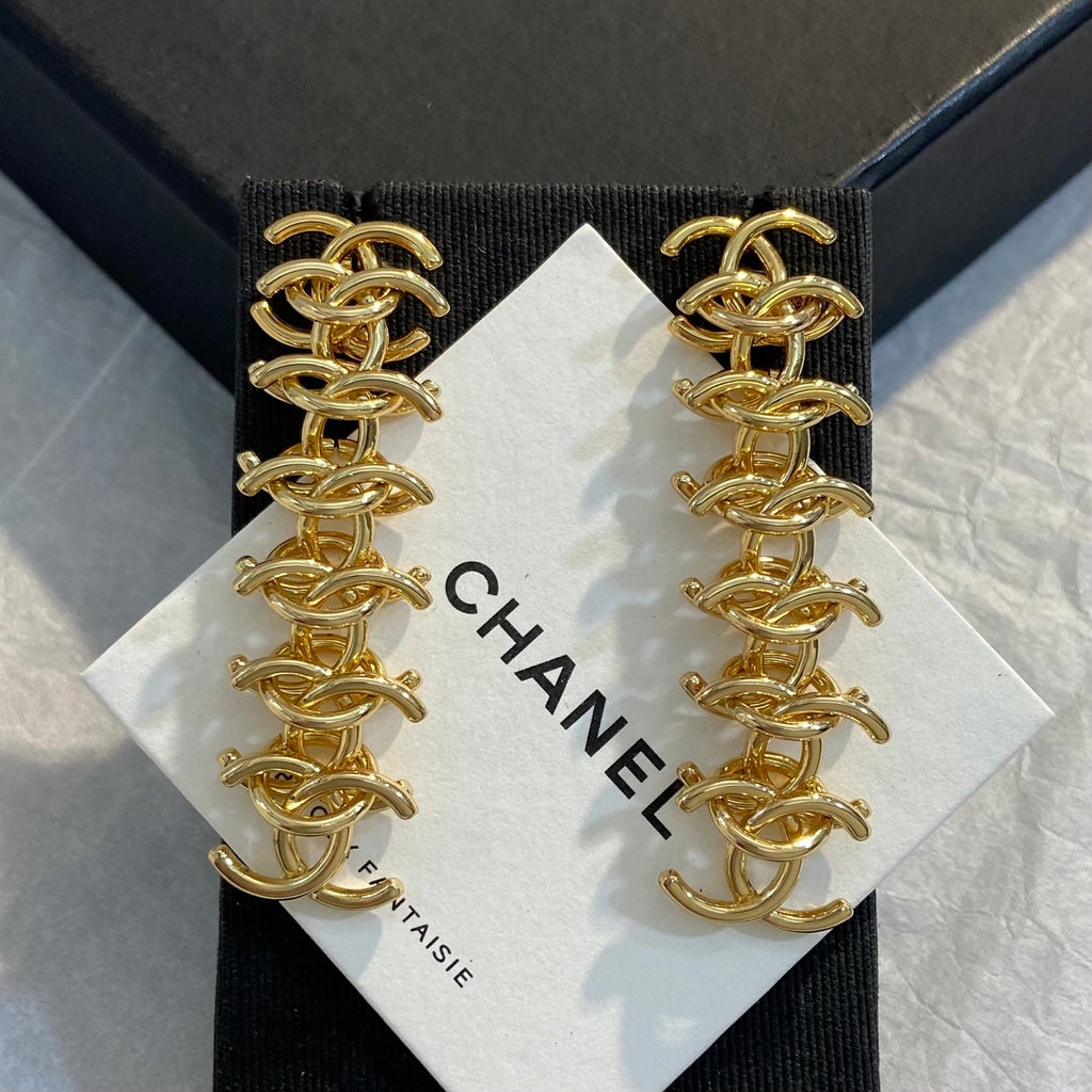 CHANEL Gold-Tone Earrings