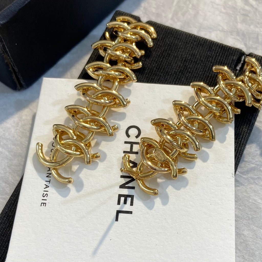 CHANEL Gold-Tone Earrings