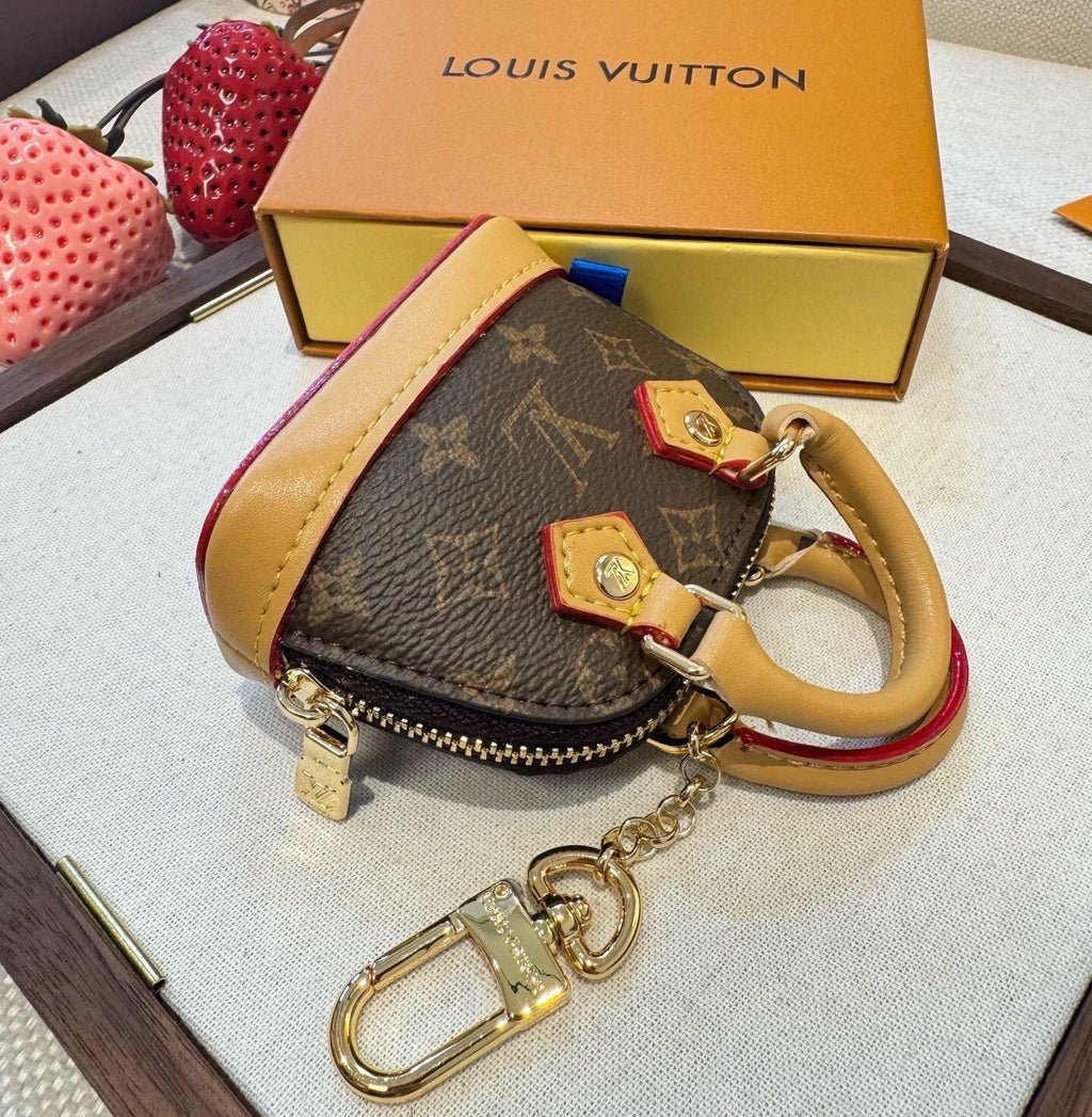 LOUIS VUITTON Canvas Metal Mini Bag Bag Charm