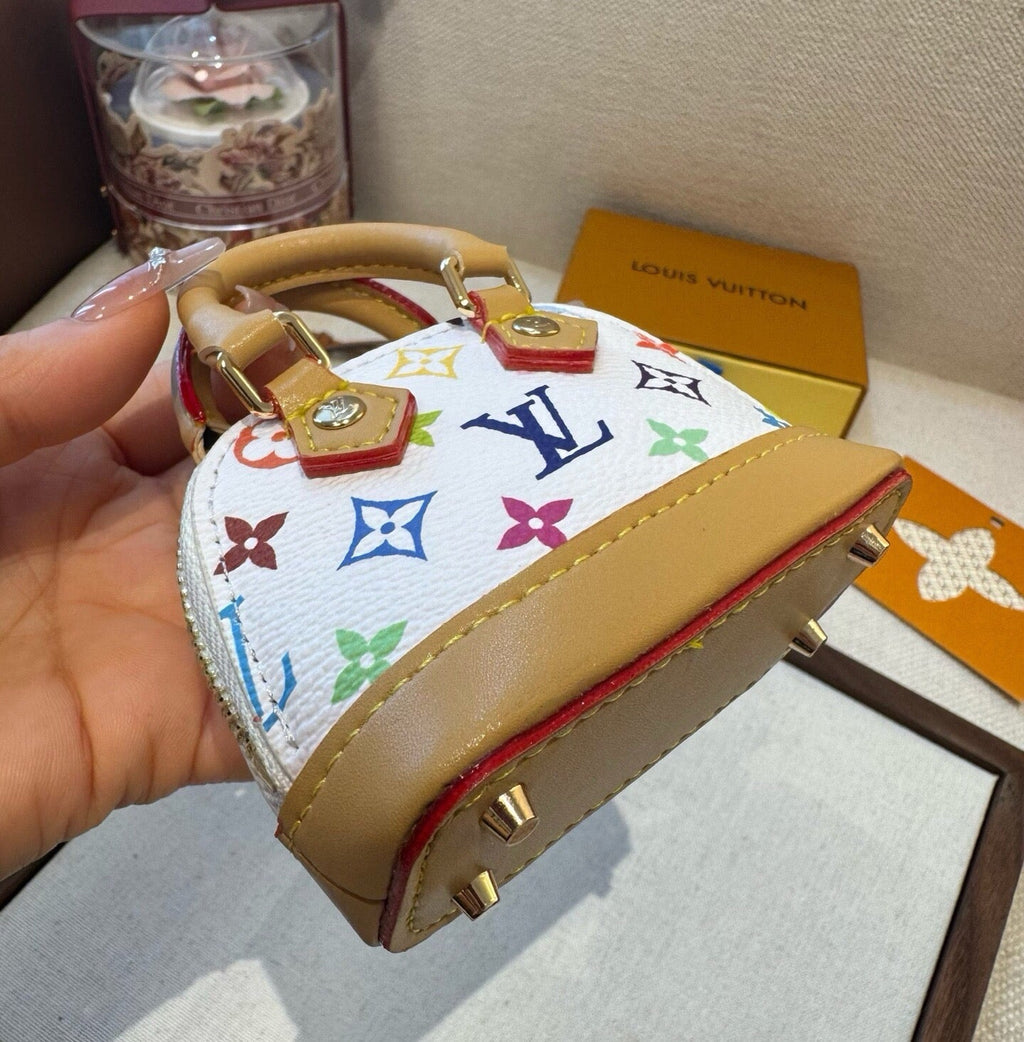 LOUIS VUITTON Canvas Metal Mini Bag Bag Charm