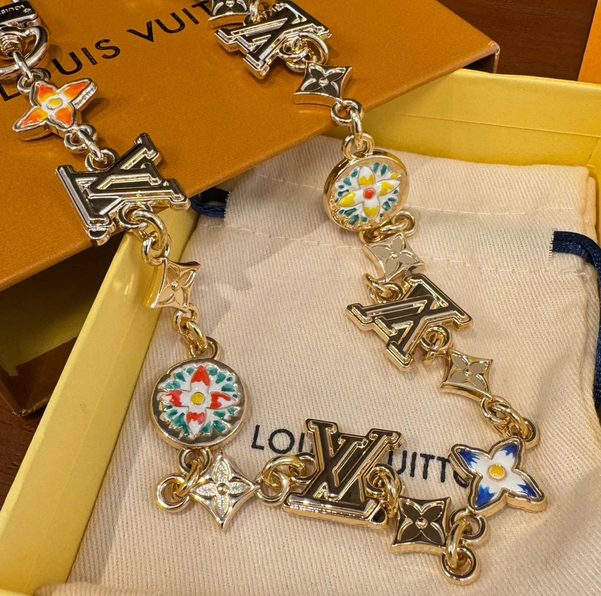LOUIS VUITTON Metal Bag Charm Keychain