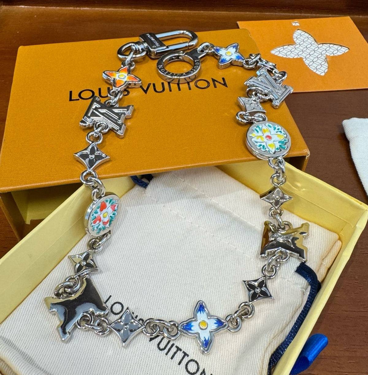 LOUIS VUITTON Metal Bag Charm Keychain
