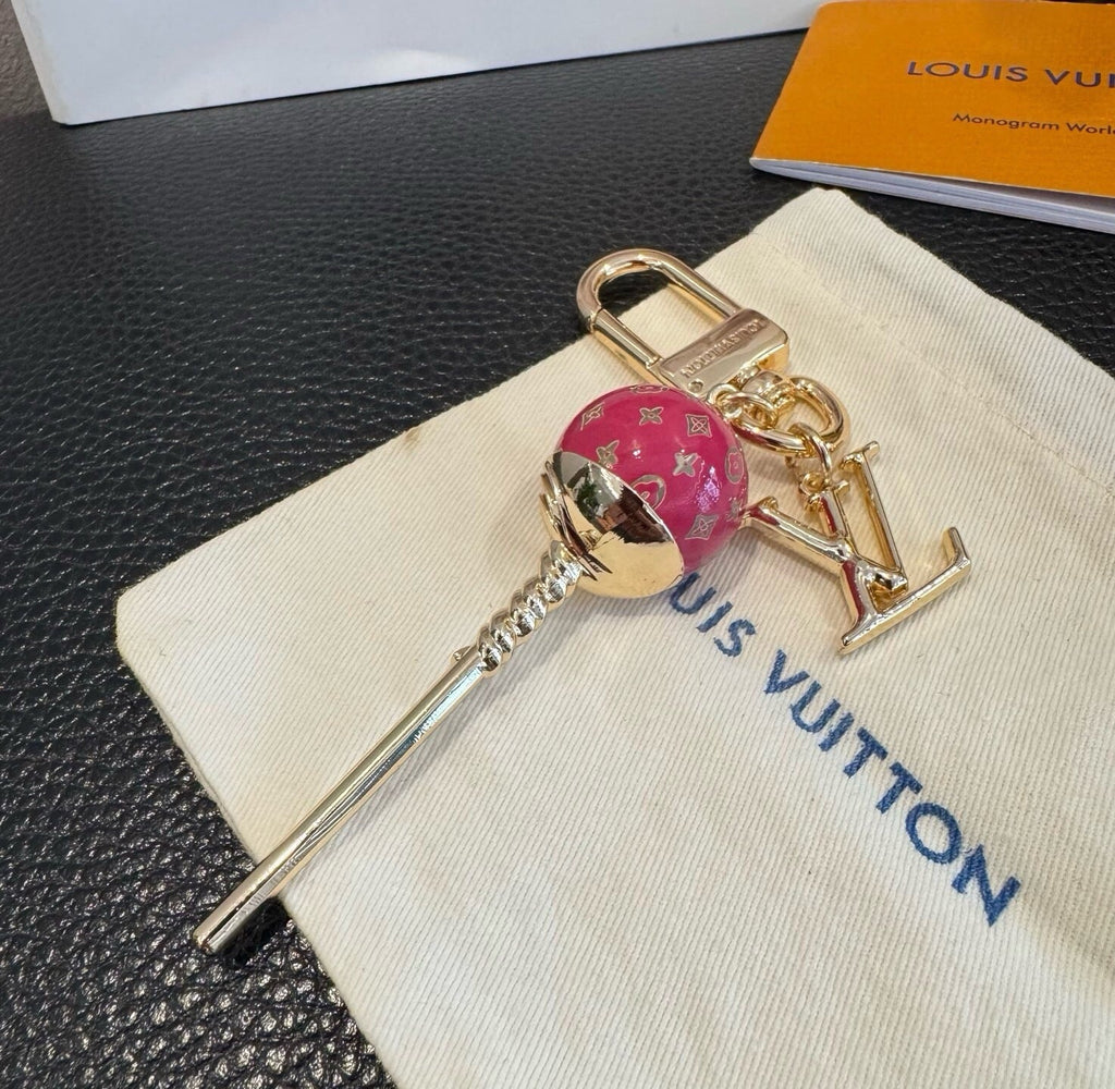 LOUIS VUITTON Canvas Logo Bag Charm Keychain