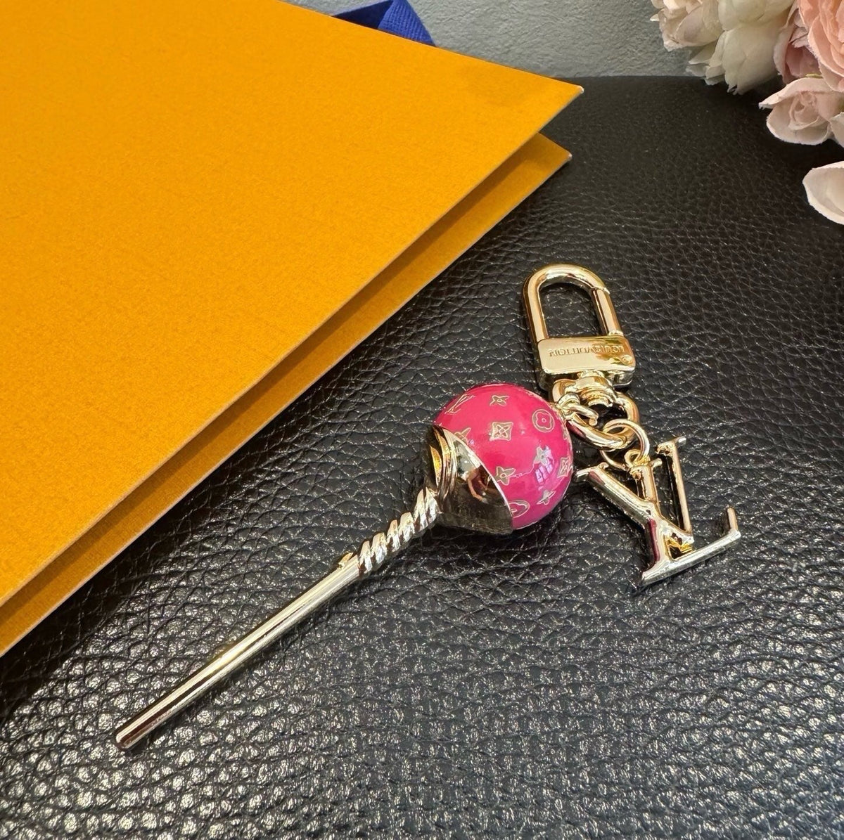 LOUIS VUITTON Canvas Logo Bag Charm Keychain