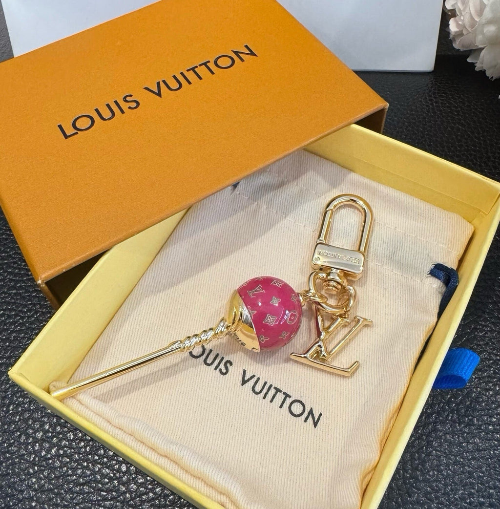 LOUIS VUITTON Canvas Logo Bag Charm Keychain