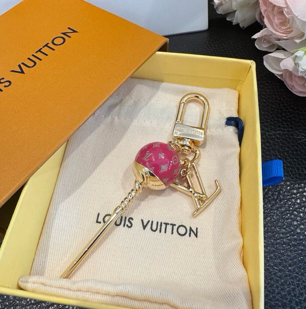 LOUIS VUITTON Canvas Logo Bag Charm Keychain