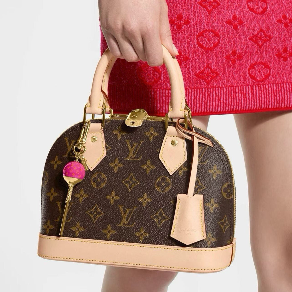 LOUIS VUITTON Canvas Logo Bag Charm Keychain