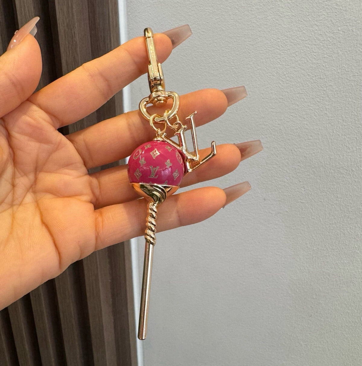 LOUIS VUITTON Canvas Logo Bag Charm Keychain