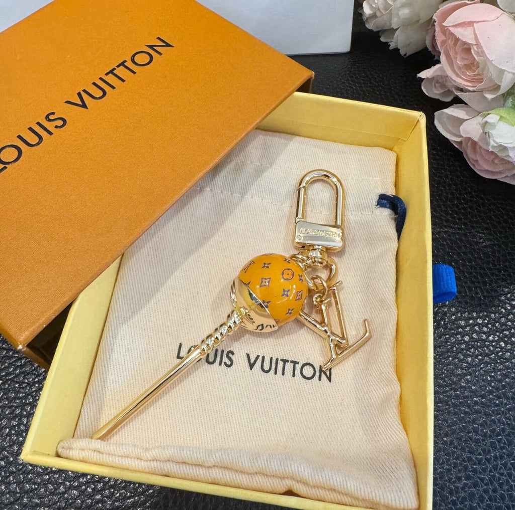 LOUIS VUITTON Canvas Logo Bag Charm Keychain