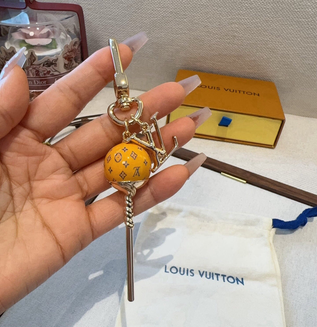 LOUIS VUITTON Canvas Logo Bag Charm Keychain