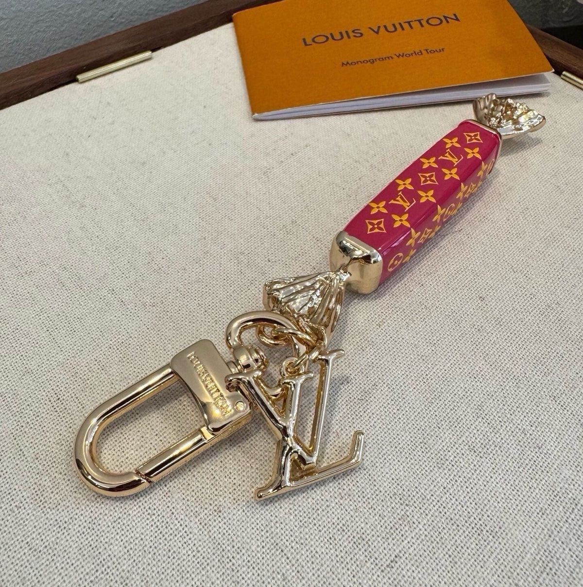 LOUIS VUITTON Canvas Logo Bag Charm Keychain
