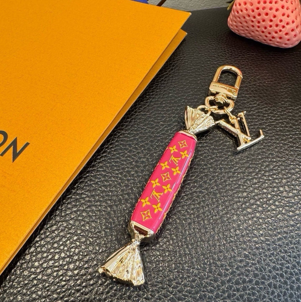 LOUIS VUITTON Canvas Logo Bag Charm Keychain