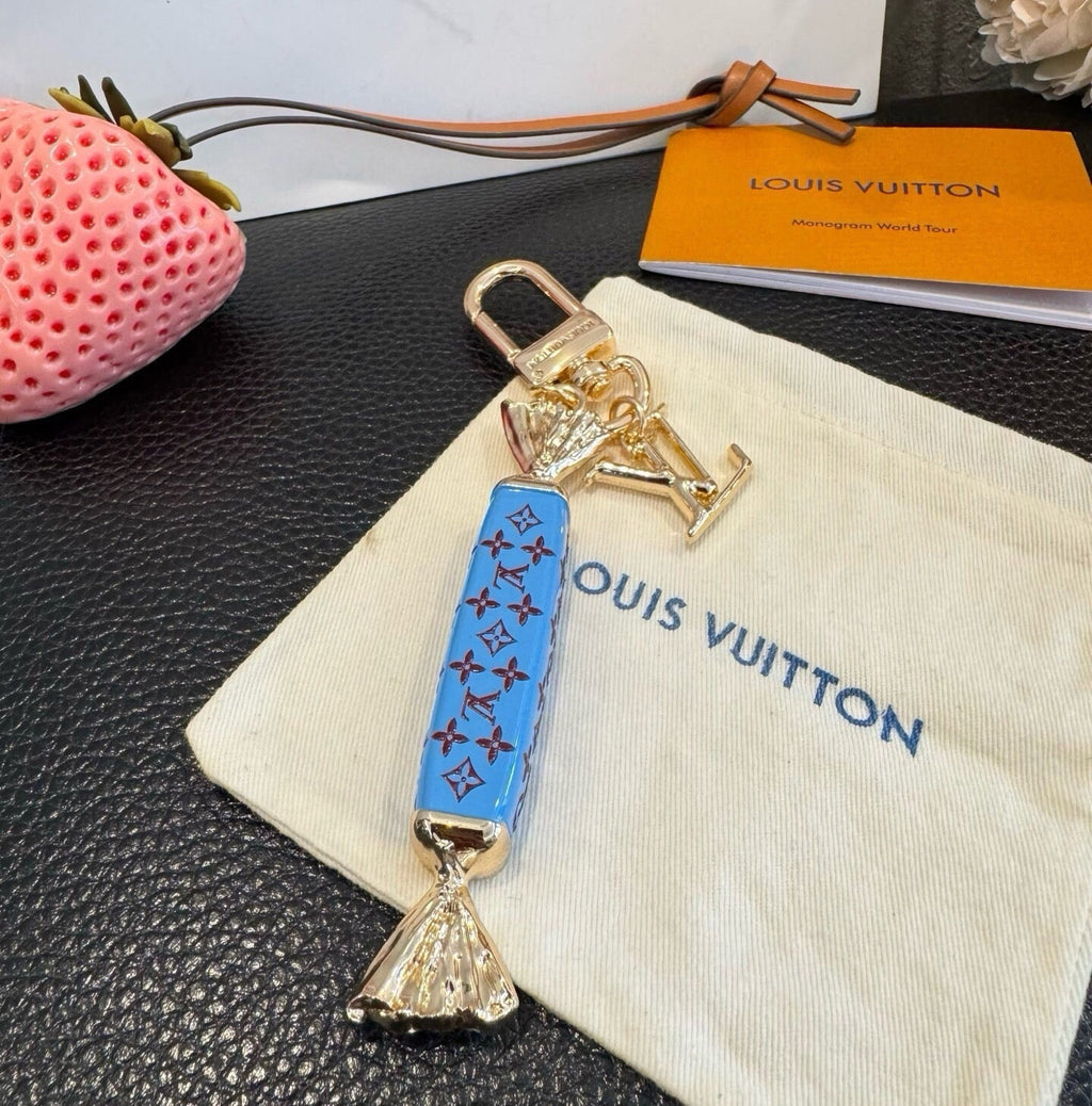 LOUIS VUITTON Canvas Logo Bag Charm Keychain