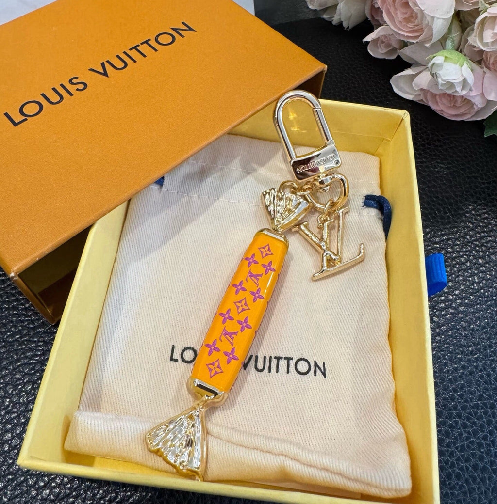 LOUIS VUITTON Canvas Logo Bag Charm Keychain