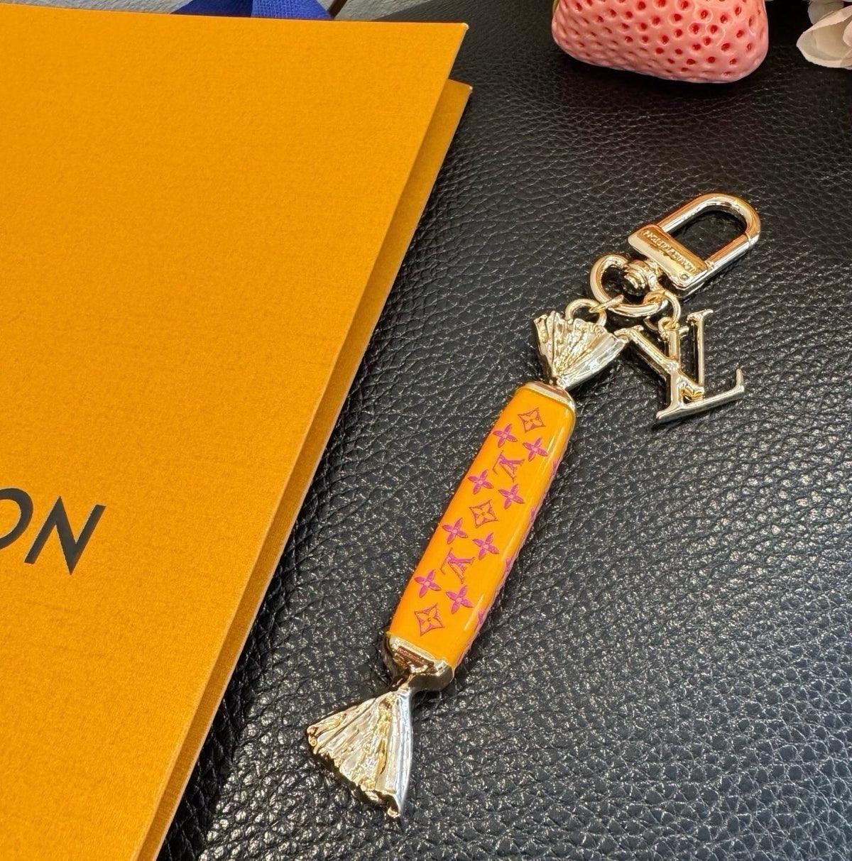LOUIS VUITTON Canvas Logo Bag Charm Keychain