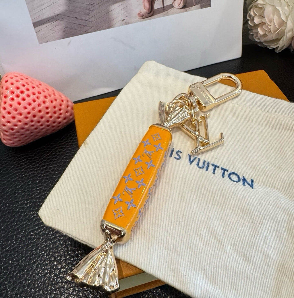 LOUIS VUITTON Canvas Logo Bag Charm Keychain
