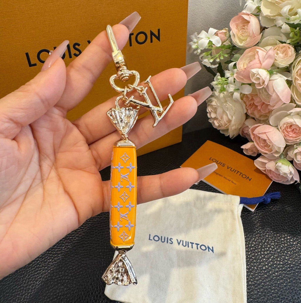 LOUIS VUITTON Canvas Logo Bag Charm Keychain