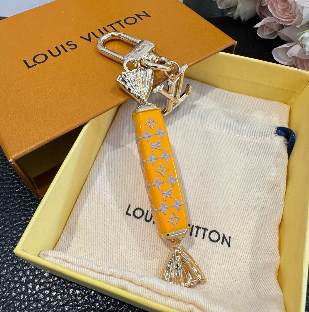 LOUIS VUITTON Canvas Logo Bag Charm Keychain