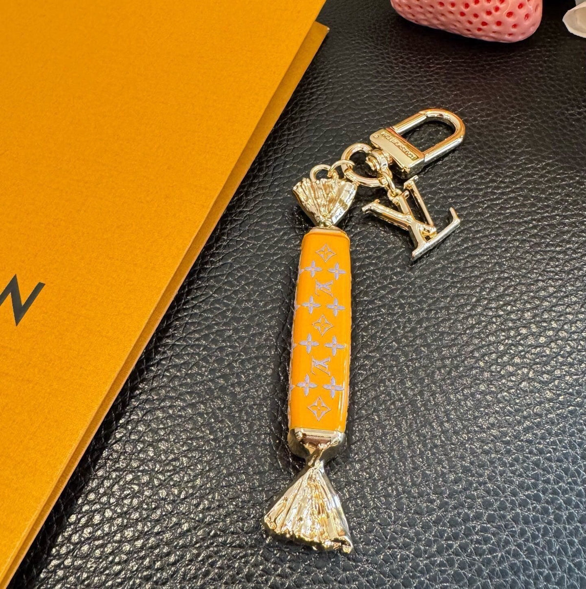 LOUIS VUITTON Canvas Logo Bag Charm Keychain