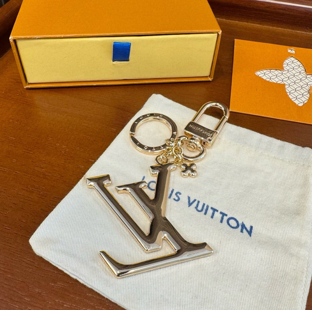 LOUIS VUITTON Brass Flower Bag Charm Keychain