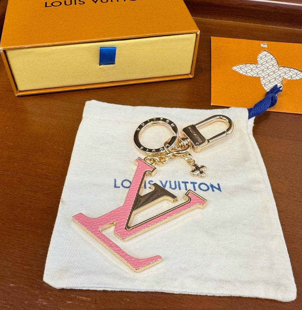 LOUIS VUITTON Brass Flower Bag Charm Keychain