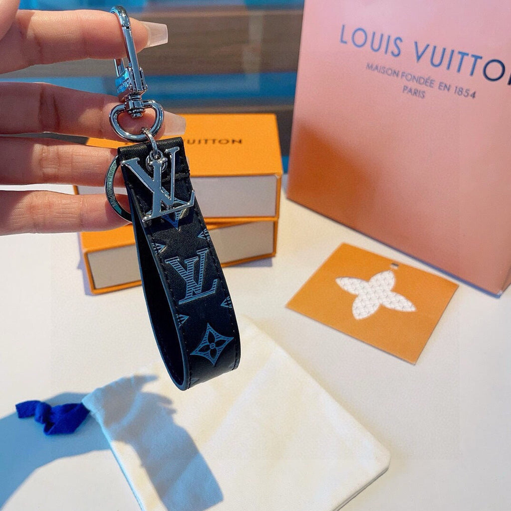 LOUIS VUITTON Canvas Metal Bag Charm Keychain