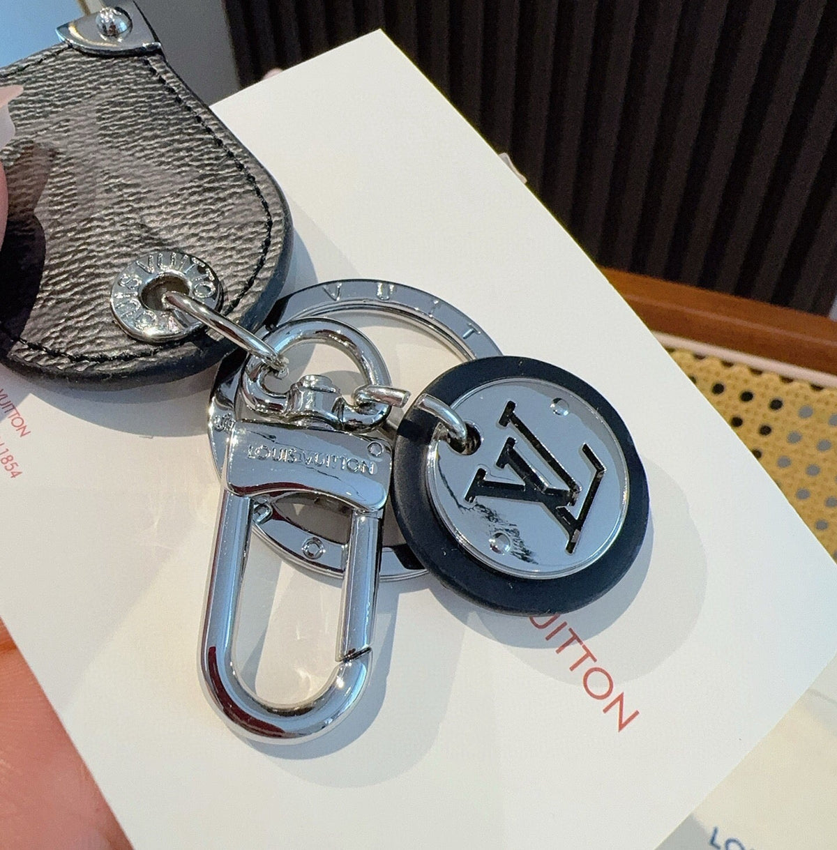 LOUIS VUITTON Logo Bag Charm Keychain
