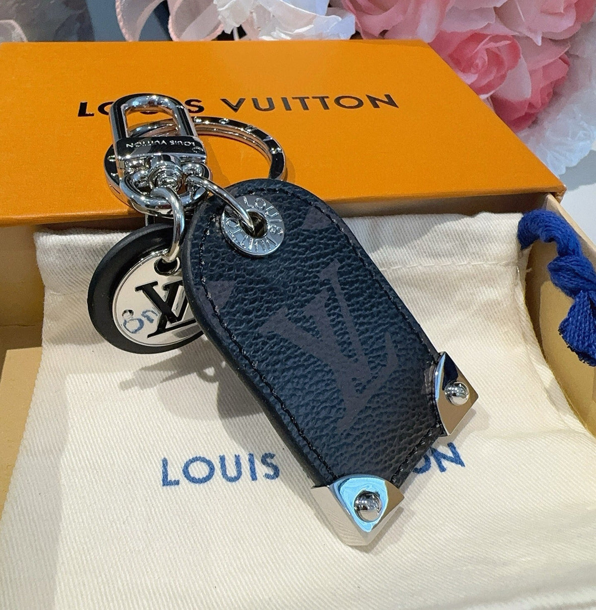 LOUIS VUITTON Logo Bag Charm Keychain