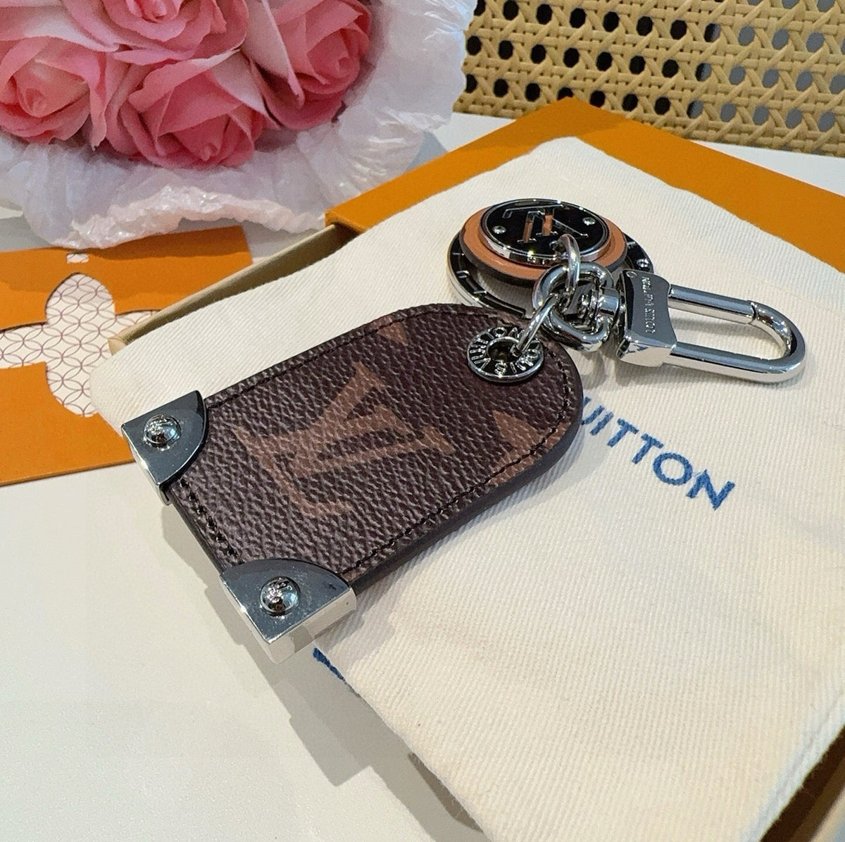 LOUIS VUITTON Logo Bag Charm Keychain