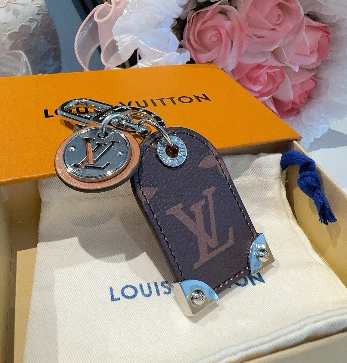 LOUIS VUITTON Logo Bag Charm Keychain