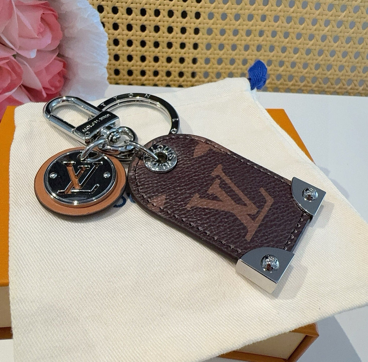 LOUIS VUITTON Logo Bag Charm Keychain